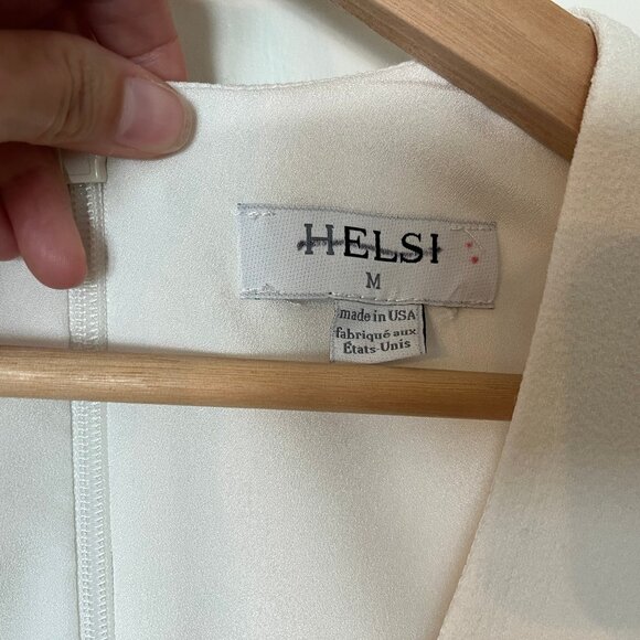 Helsi Estelle Pearl-Trim V-Neck Cap-Sleeve Stretch Crepe Mini Dress - Picture 2 of 7